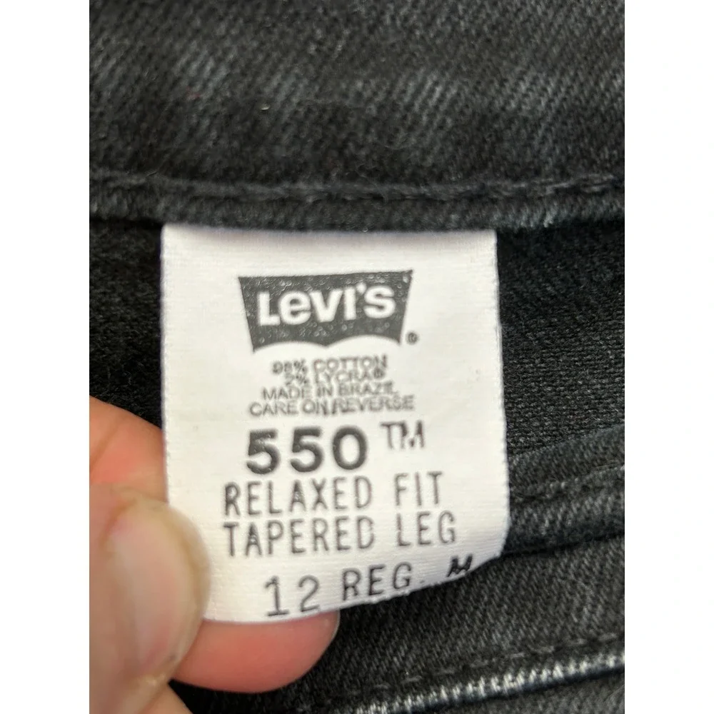 Levi's Jeans‎ Women 12 Reg Black 550 Relaxed Fit Tapered Leg High Rise Denim